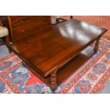 A Titchmarsh & Goodwin Oak Coffee Table, fitted with two drawers and a shelf stretcher, bearing