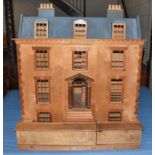 A Georgian Style Townhouse Dolls House, 94cm by 56cm by 106cm