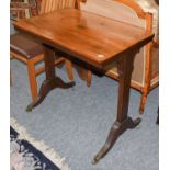 A Mahogany Side Table, on twin supports, bearing brass plaque for the ship, The Royal George, Sunk