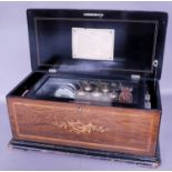 A Good Late Bells Drum Et Castanet Musical Box, By Nicole Frères, [Paillard Vaucher Et Fils Agent]