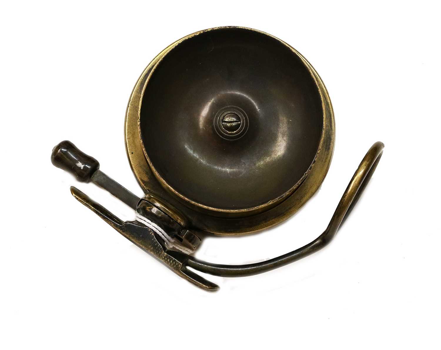 An Early Brass Mallochs 3 1/2" Sidecaster Reel