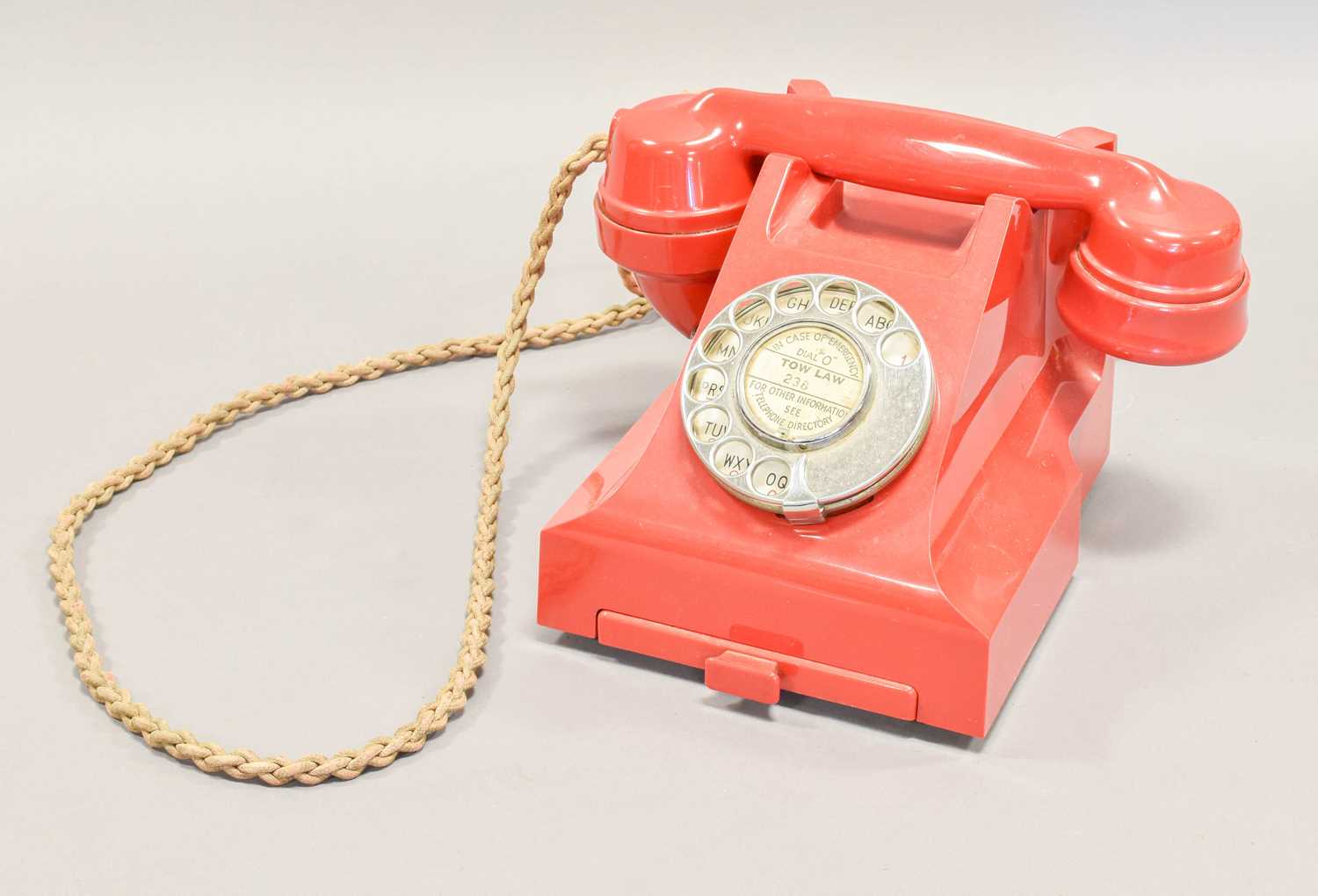 A Rare Red Bakelite Post-War Type 332 GPO Telephone