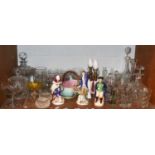 A Quantity of 19th Century and Later Glassware, including a Venetian sweet meat glass, funnel,