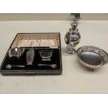 A Collection of Assorted Silver, comprising a cased George VI silver condiment-set, by William Neale