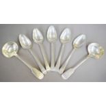 A Set of Five George III Silver Dessert-Spoons, by Richard Crossley, London 1799, Old English