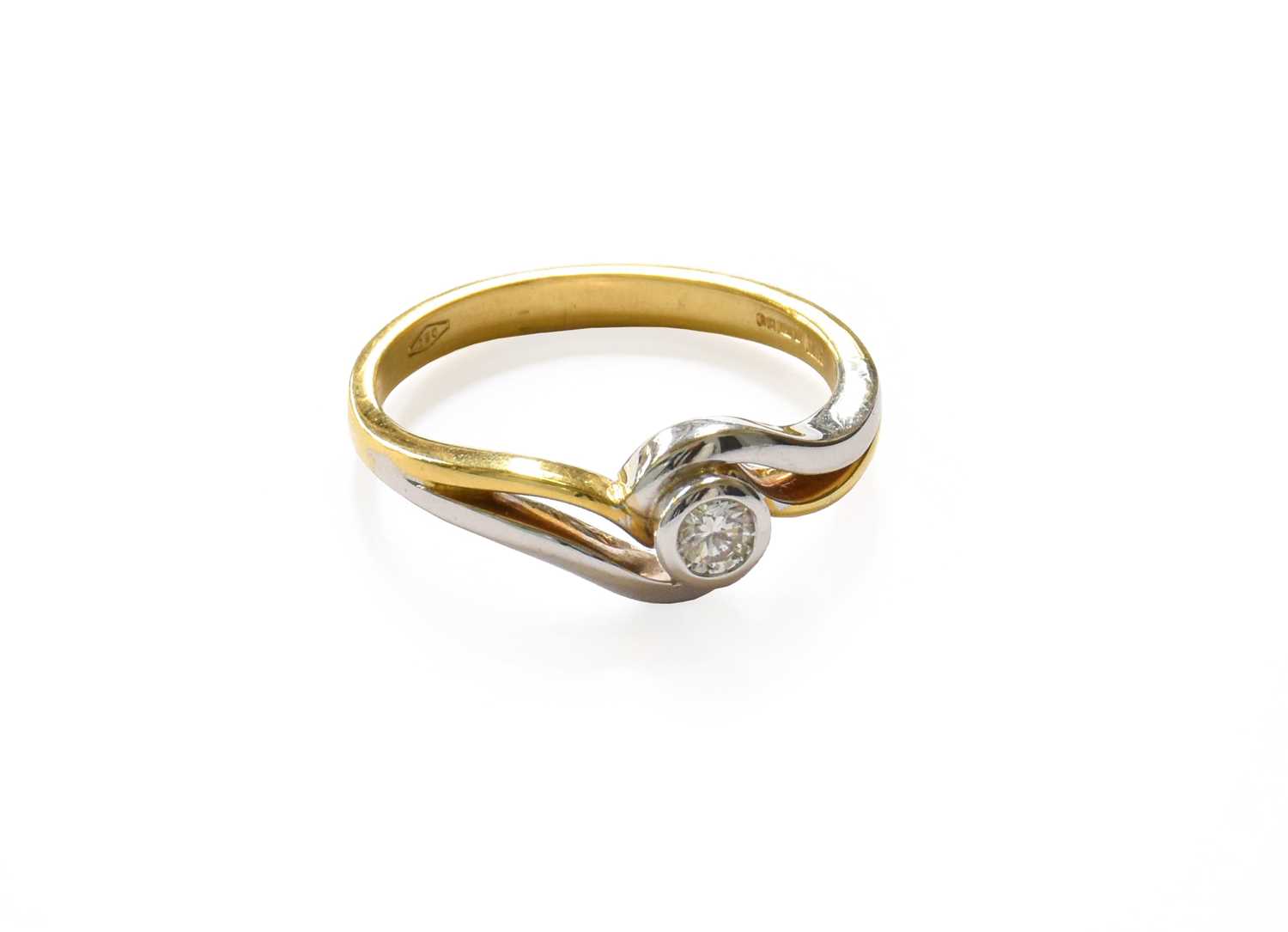 An 18 Carat Gold Diamond Solitaire Ring, finger size M1/2Gross weight 3.7 grams.