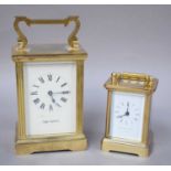 A Mappin & Webb Ltd Brass Carriage Timepiece, together with another signed Matthew Norman, London