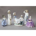 Nine Various Nao Figures, of children etc. including Disney Collection and a Royal Doulton Figure of