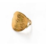 A Half Sovereign Ring, dated 1913, finger size JShank unmarked. Gross weight 5.0 grams.