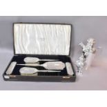 A Collection of Assorted Silver and Silver Plate, the silver comprising a cased dressing-table