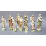 Ten Royal Dux Figures, including several Classical maidens, tallest 26cm highMaiden feeding birds