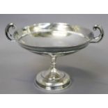 A George V Silver Pedestal-Bowl, by Walker and Hall, Sheffield, 1922, the bowl circular and with two