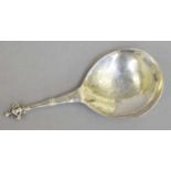 A Silver Spoon, Maker's Mark MM, Indistinct Town Mark, Probably 19th Century, in the 17th-century