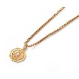 A 9 Carat Gold Pendant on Chain, pendant 2.5cm, chain length 47.5cmGross weight 8.5 grams.