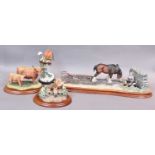 Border Fine Arts Agricultural and Bird Models, including: 'Ploughman's Lunch' (Farmer, Shire and