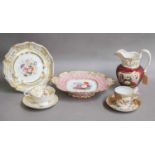 A Collection of Regency and Later Porcelain, including a jug painted in coloured enamels with a