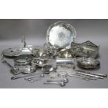 A Collection of Assorted Silver and Silver Plate, the silver including assorted flatware; two