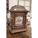 A German Chiming Table Clock, circa 1900, retailed by Gowland, Sunderland, triple spring barrel