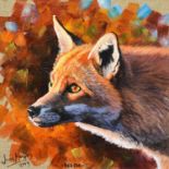 Jo Van Kampen (b.1968)"Red Fox"Signed, inscribed and dated 2019, oil on linen Jo van Kampen is an