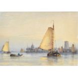 Fredrick James Aldridge (1850 -1933)Venetian Sailing Scene Signed, watercolour, together with a