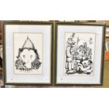 After Motke Blum (b.1825) IsraeliCavorting Clowns Signed and numbered 22/62, print, together with