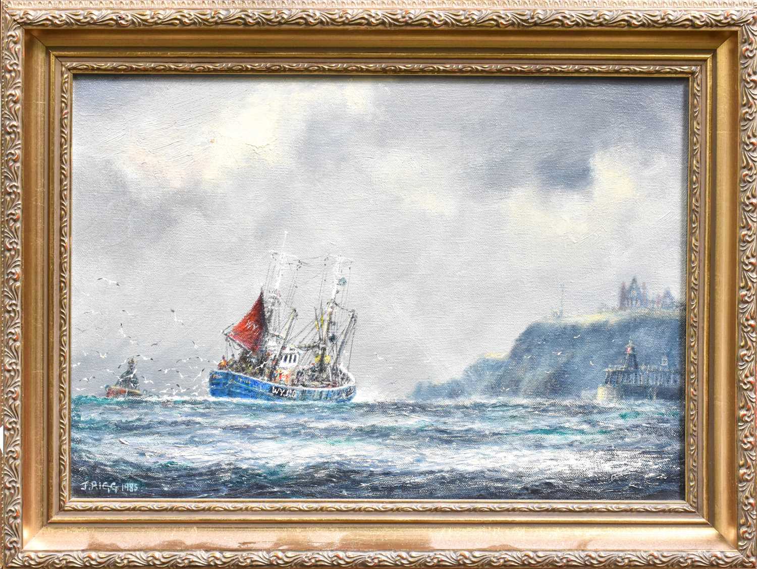 Jack Rigg (b.1927)"Off Whitby"Signed and dated 1985, oil on canvas, together with a signed and