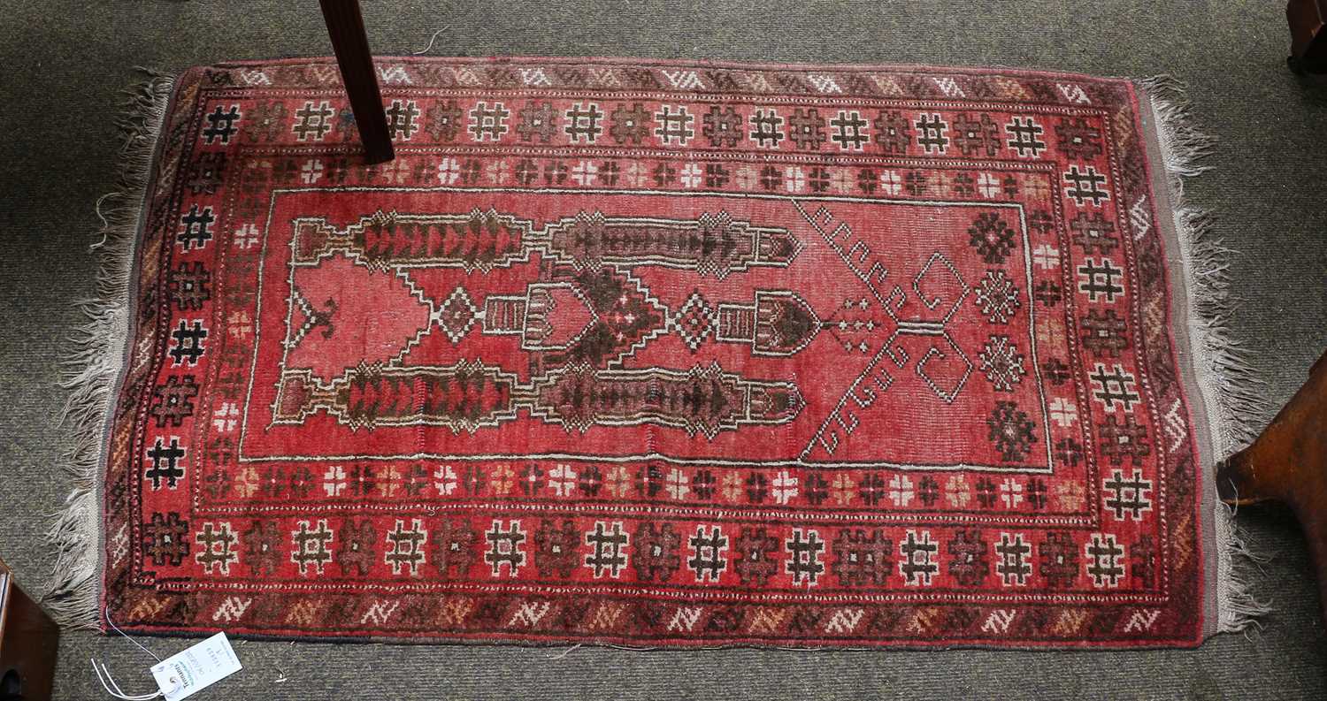 Afghan Prayer rug, the camel field with two mihrabs, enclosed by double borders, 142cm by 96cm; - Bild 4 aus 4