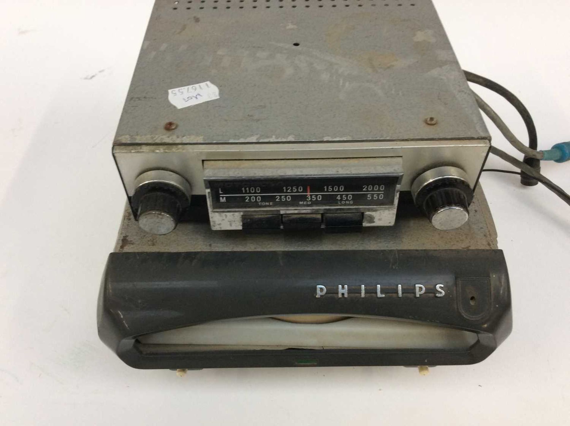 A Motorola 125 Chromed Car Radio, as used in the 1950's Ford Popular and A Philips Record Player (2)