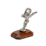 A Spirit of Ecstasy Chrome Plated Car Mascot, 12cm high (unmarked)