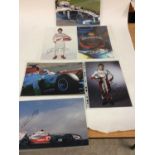 Six Signed Colour Racing Car Photographs, each with a certificate of authenticity, to include