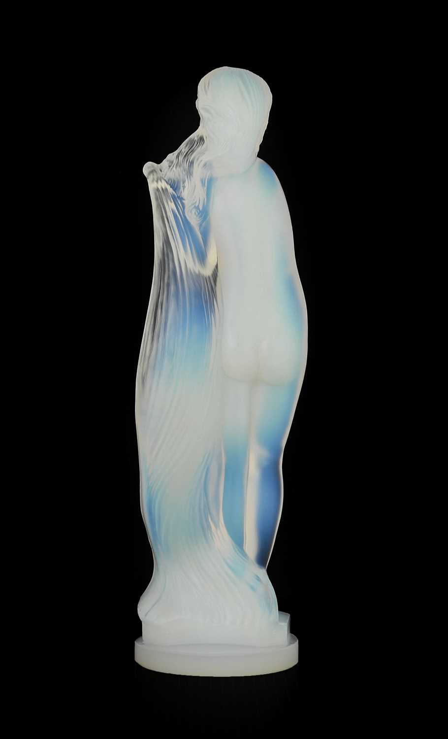 An Art Deco Nu Longs Cheveux Opalescent Glass Car Mascot, by Lucille Sevin for Etling of Paris, - Image 4 of 4