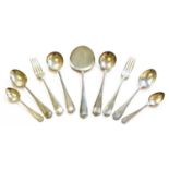 A George VI Part Silver Flatware Service, possibly by John Price Hunt, Birmingham 1937 comprising: a