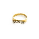 An 18 Carat Gold Diamond Half Hoop Wishbone Ring, finger size PGross weight 4.5 grams.