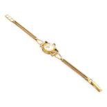 A Jaeger le coutre 9ct gold ladies wristwatchGross weight 16g.The clasp is stamped 9ct Case with