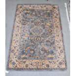 A Nain Part Silk Carpet Central Iran, 303cm by 199cm, Together With a machine made carpet, 196cm