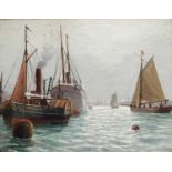 Attributed to Bernard Benedict Hemy (1845 - 1913)Boats on the TyneIndistinctly signed and