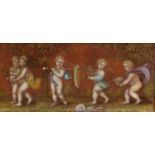 Continental School Procession of Putti Oil on canvas,16cm by 36cm