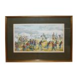 Peter Kempley The 2nd Dragoons, Waterloo 1815Signed and dated (19)68, watercolour, 28cm by 46cm