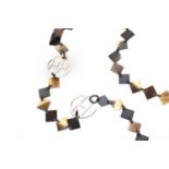 Hermès Diva Silver and Buffalo Horn Necklace, comprising diamond-shaped pieces of lacquered horn