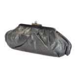 Chanel Black Lambskin Clutch Bag, Circa 2006 with pewter-tone hardware, pleated details to the