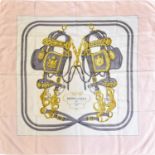 Hermès Silk Scarf 'Brides De Gala' Designed by Hugo Grygkar, on a white central ground and within