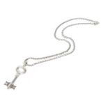 Fendi Pendant on Chain, the white key motif suspended on a spiga link chain, pendant length 5.9cm,