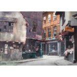 Fred Taylor (1875-1963)"Entrance to Shambles, York"Signed, mixed media, 20.5cm by 29cm Provenance: