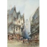 Paul Marny (1829-1914)"Shambles, York”Signed and inscribed, watercolour, 47cm by 32cm