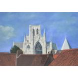John Langton (b.1932)"York Minster from East" (2005)Oil on card, together with a further oil on card
