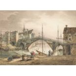 James Bourne (1773-1854)"Ouse Bridge, York" Pencil and watercolour, together with a further