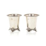 A Pair of Ottoman Silver Beakers with Tugra and Sah Mark, Probably Those of Abdul Hamid II, Last Qua