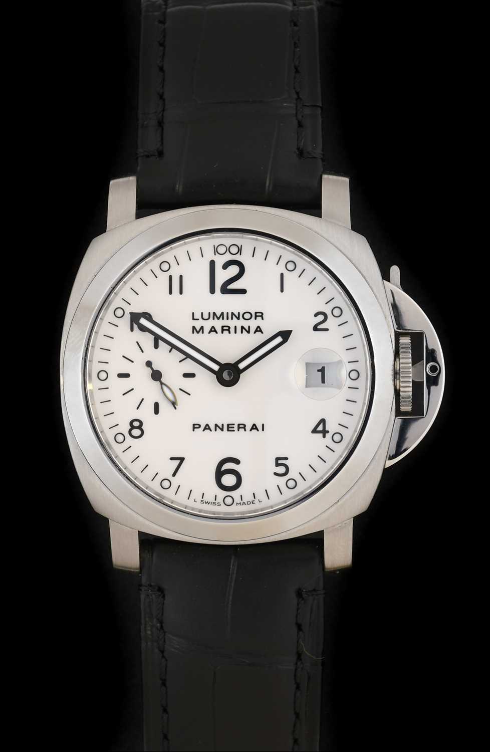 A Stainless Steel Limited Edition Automatic Calendar Wristwatch, signed Officine Panerai, 300m,