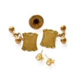 A Small Quantity of Jewellery, including a pair of cufflinks, stamped ‘9CT’, a single stud