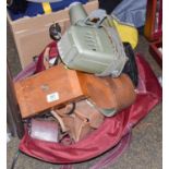 A Quantity of Vintage Cameras, including Practica LLC, various box cameras, binoculars including